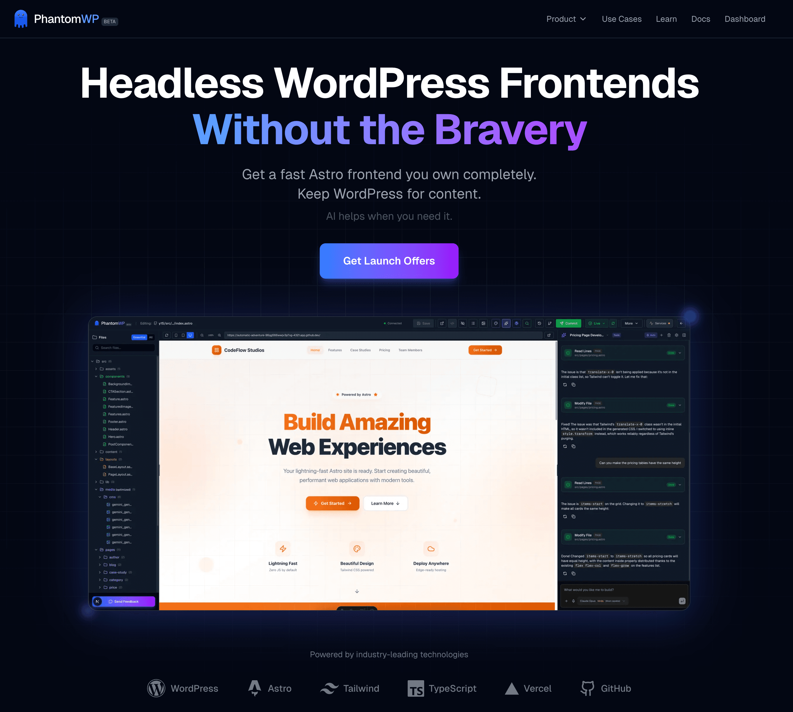 PhantomWP landing page