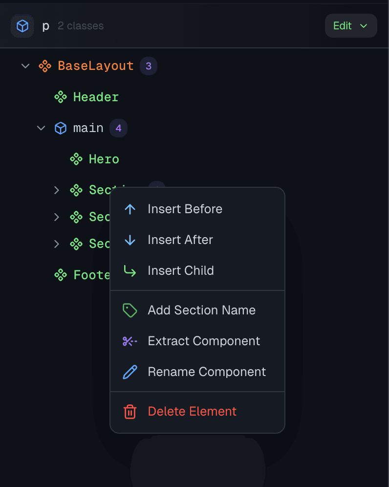 Context menu