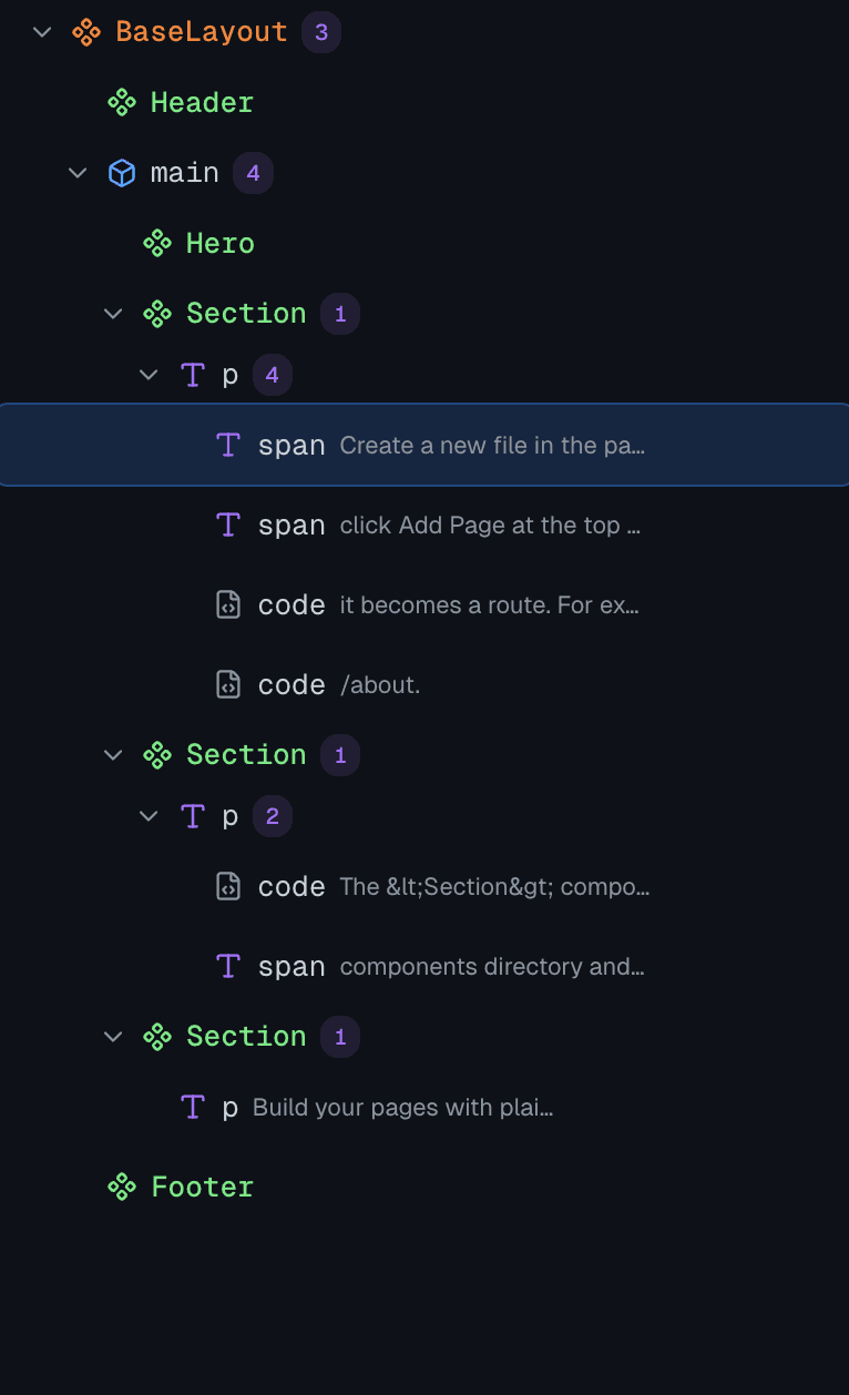 Expanded file tree